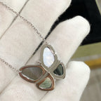 ??Loco?¡¥LARGE BUTTERFLY SILVER PENDANT DIAMOND NECKLACE