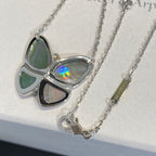 ??Loco?¡¥LARGE BUTTERFLY SILVER PENDANT DIAMOND NECKLACE