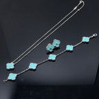 ??Loco?¡¥CLOVER 1 DIAMOND BLUE SKY SILVER EARRINGS