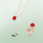 ??Loco?¡¥PERLEE COULEURS DIAMOND ROSE GOLD BETWEEN THE FINGER RING