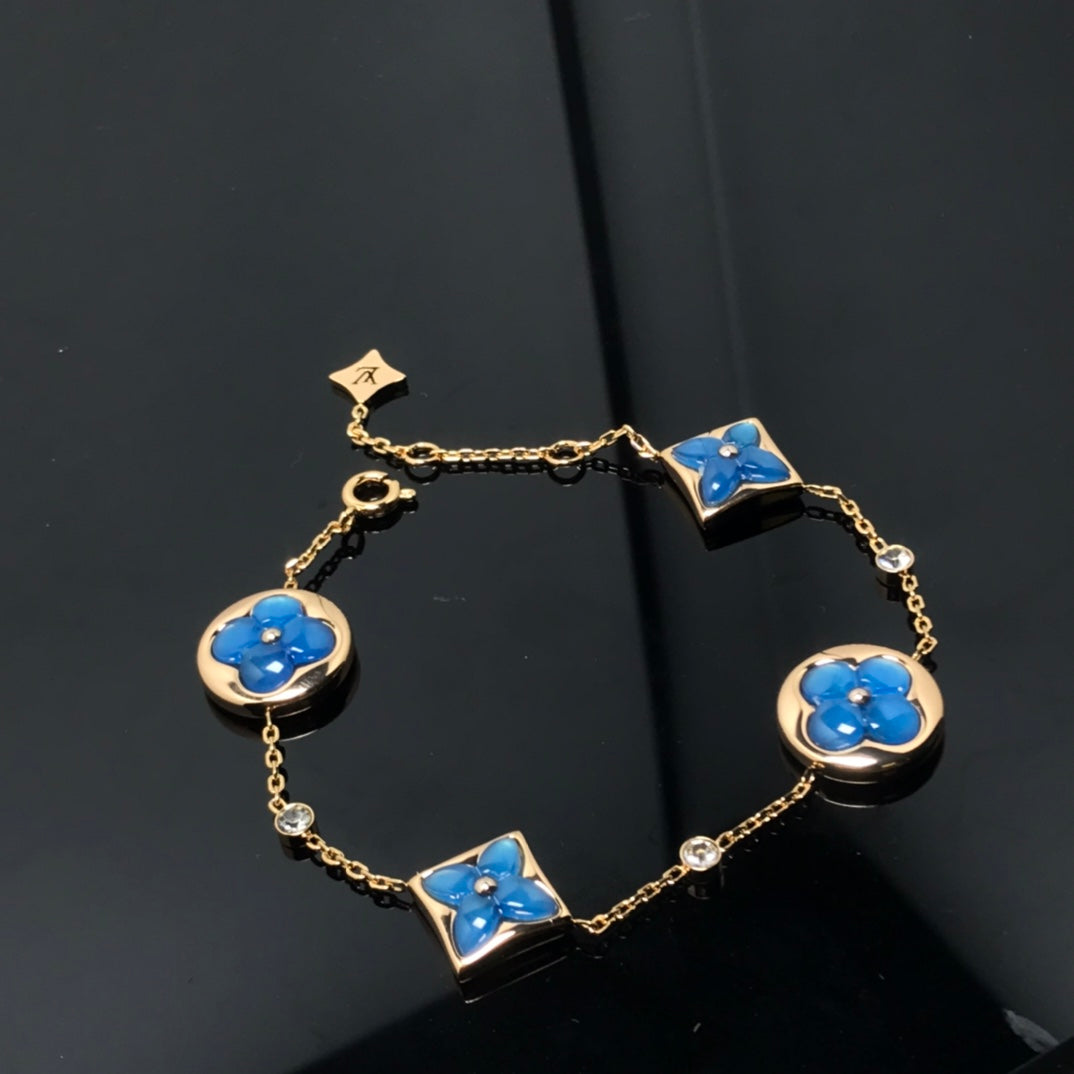 ??Loco?¡¥STAR AND SUN 4 MOTIF BLUE BRACELET