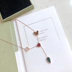 ??Loco?¡¥LUCKY SPRING 4 MOTIFS ROSE GOLD NECKLACE