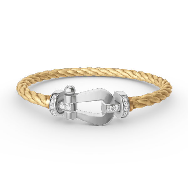 ??Loco?¡¥FORCE LARGE HORSESHOE HALF DIAMOND BRACELET SILVER