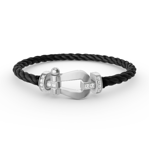 ??Loco?¡¥FORCE LARGE HORSESHOE HALF DIAMOND BRACELET SILVER